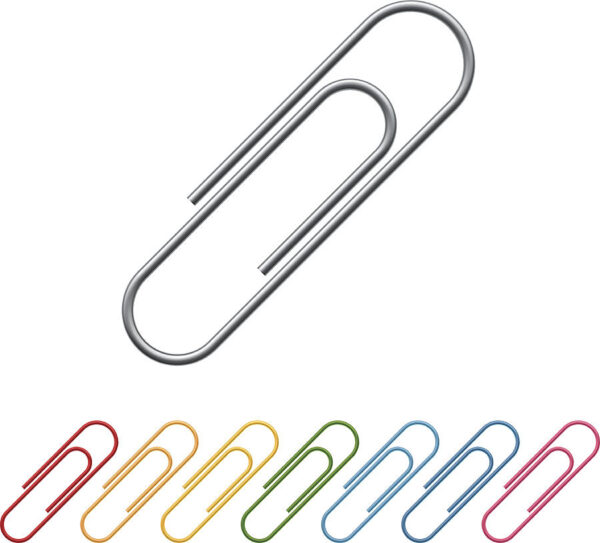 rainbow-of-paper-clips-in-a-row-with-large-paper-clip-on-top-rambo182 Paper Clips